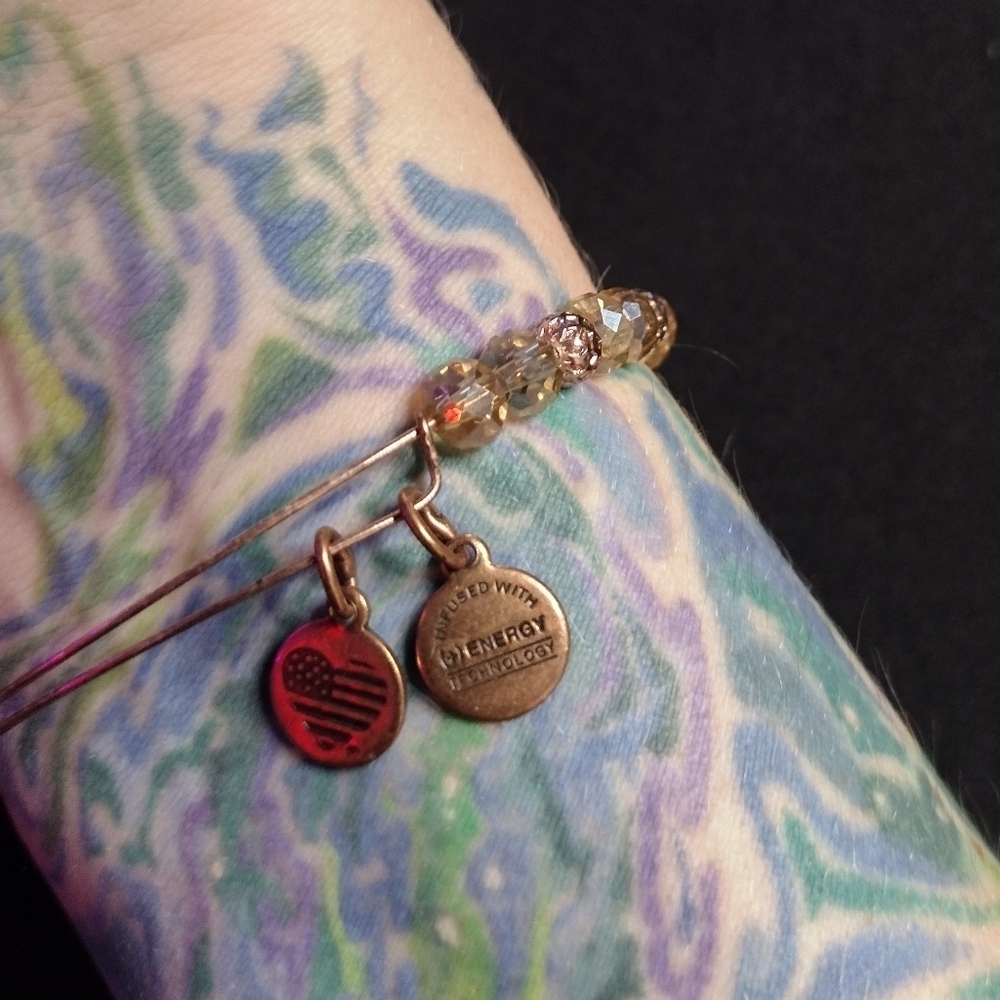 Alex And Ani Splendor Caramel Beaded Bangle Bracelet - Picture 4 of 8